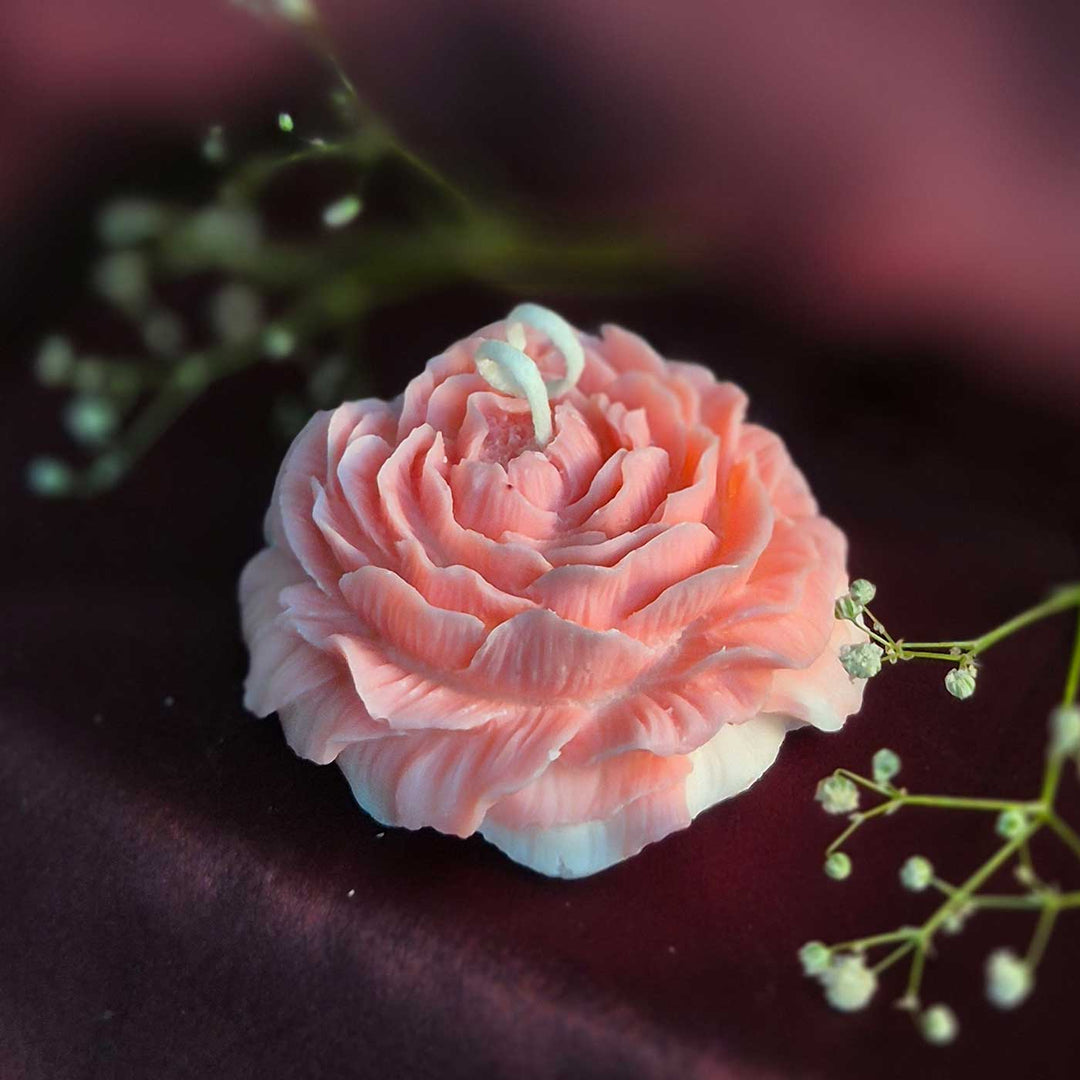 Handmade Peony Design Soy Wax Scented Candle