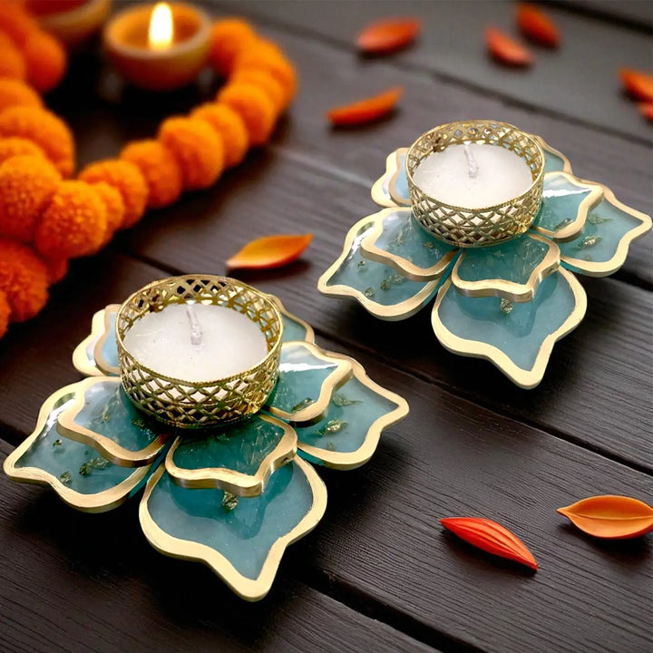 Handmade 3D Floral Resin Tealight Holder