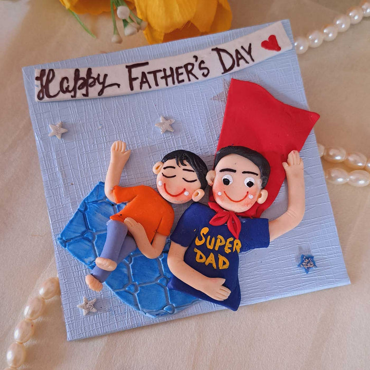 Personalized Handmade Superhero Theme Clay Fridge Magnet For Fathers