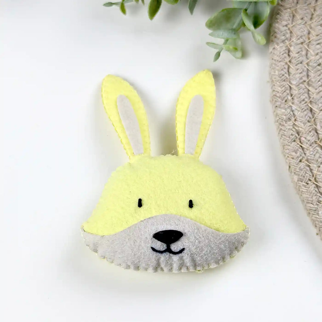 Handmade Rabbit, Hippopotamus, Crocodile & Giraffe Theme Felt Brooches | Set Of 4