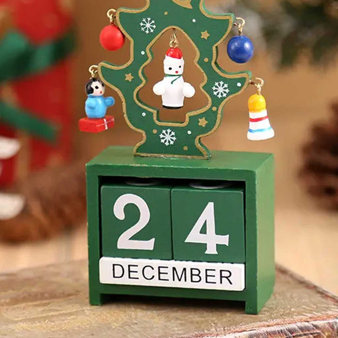 Handmade Wooden Count Down To Merry Day Green DIY Advent Calendar