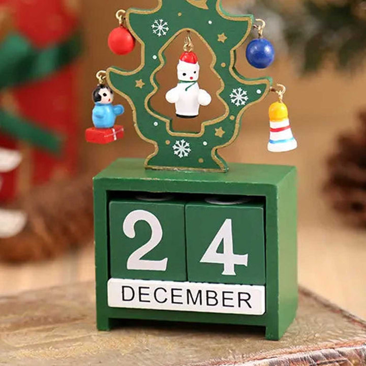 Handmade Wooden Count Down To Merry Day Green DIY Advent Calendar