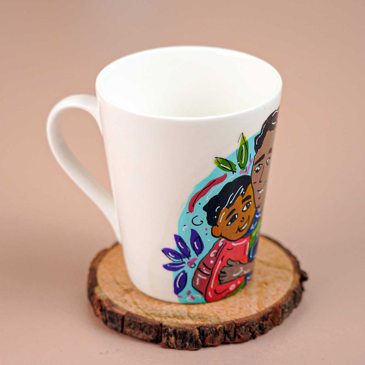 Personalized Hand-Painted Dad And Son Hugging Theme Ceramic Mug