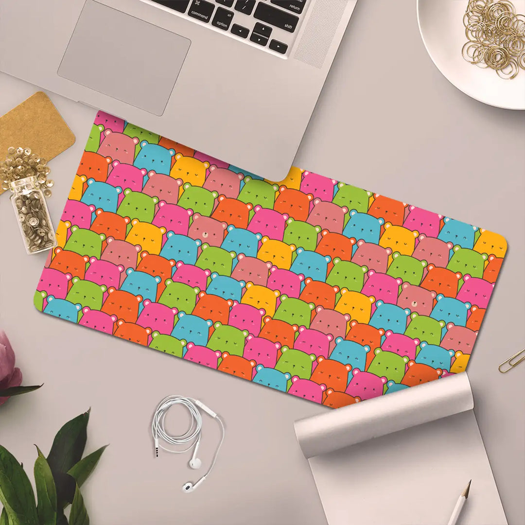 Printed Anti Slippery & Water Resistent Teddy Theme Desk Mat