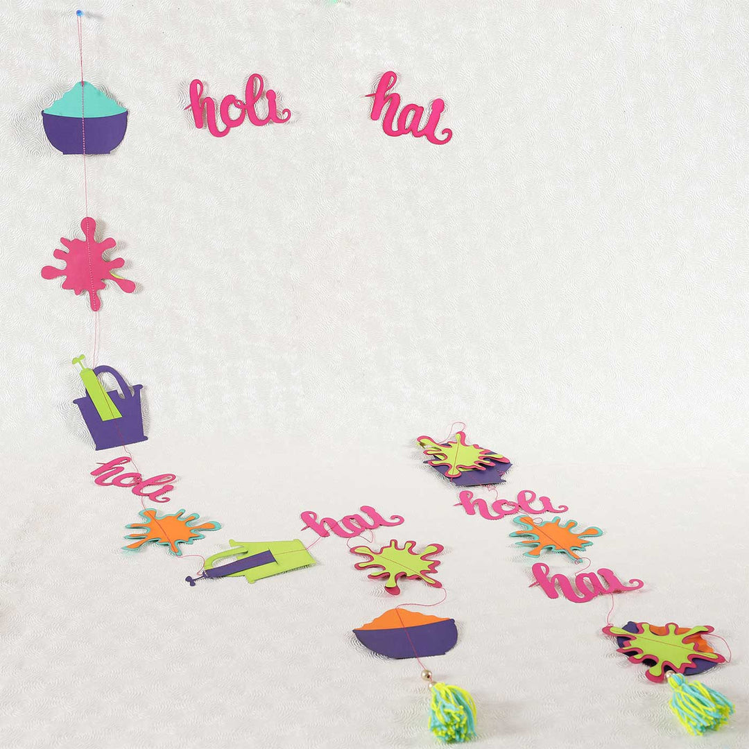 Handmade Holi Themed Paper Hanging