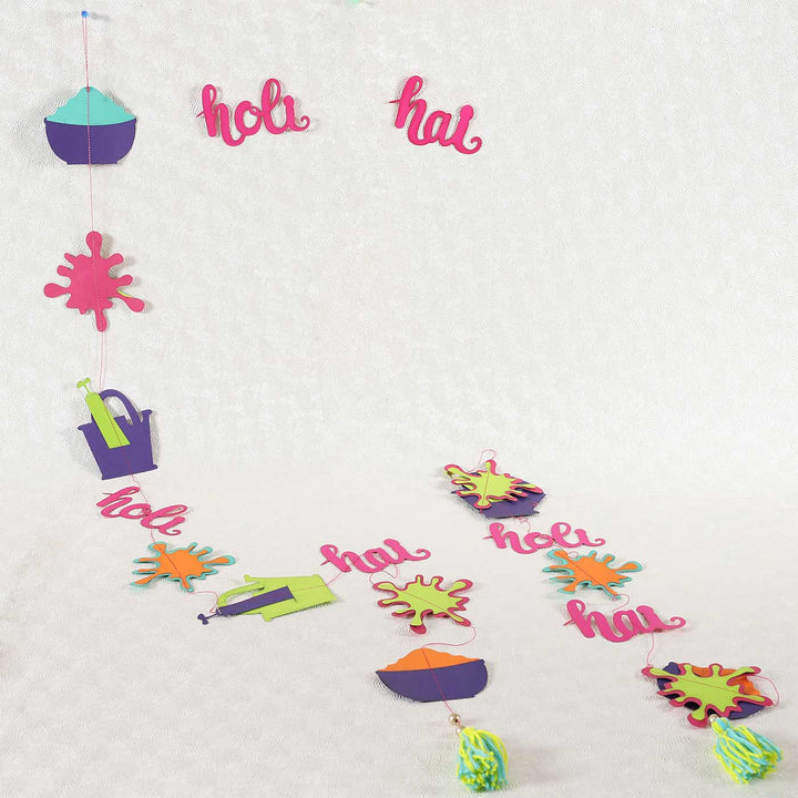 Handmade Holi Themed Paper Hanging