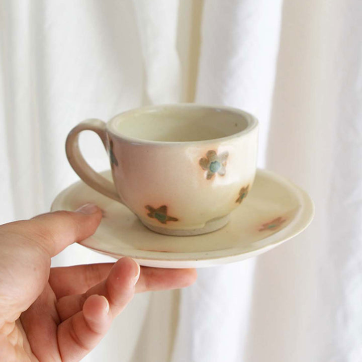 Handmade Ceramic Teacup and Saucer - Set of 4