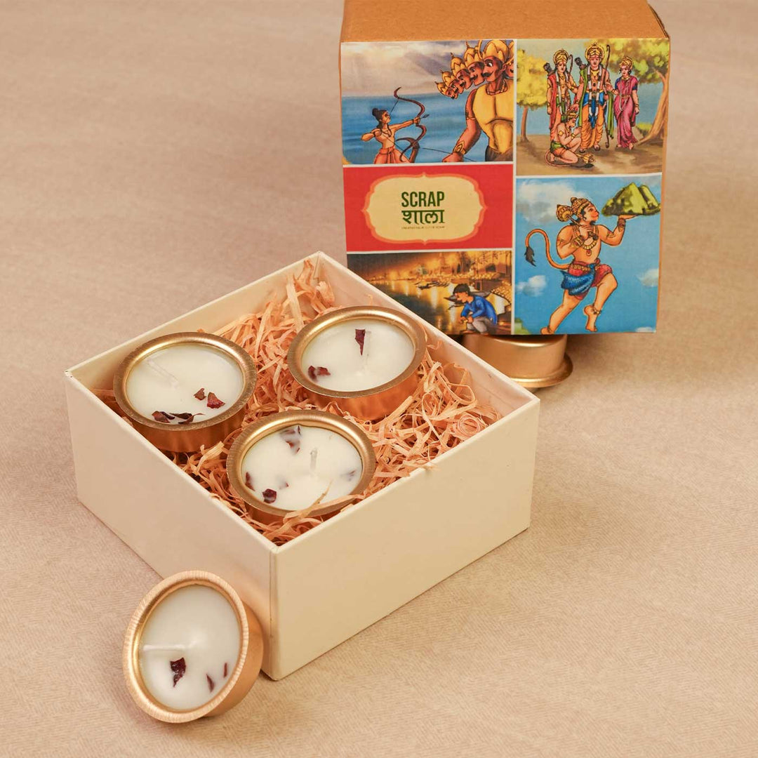 Handmade Gold Soy Wax Hamper | Includes Candles, Seed Card And Outer Box