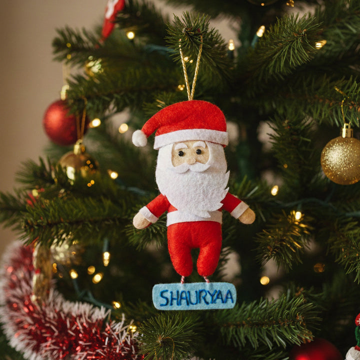 Personalized Santa Claus Felt Ornament For Christmas Decoration