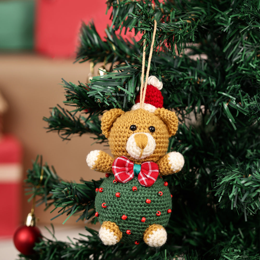 Handmade Kitten Crochet Ornament For Christmas Tree Decoration