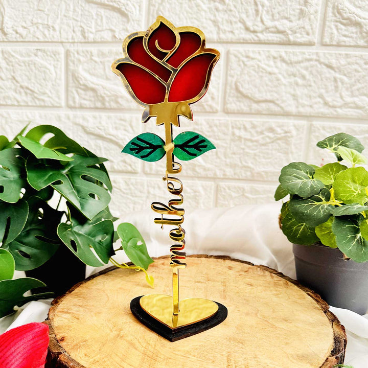 Personalized Handmade Artificial Rose Acrylic Decorative Plaque