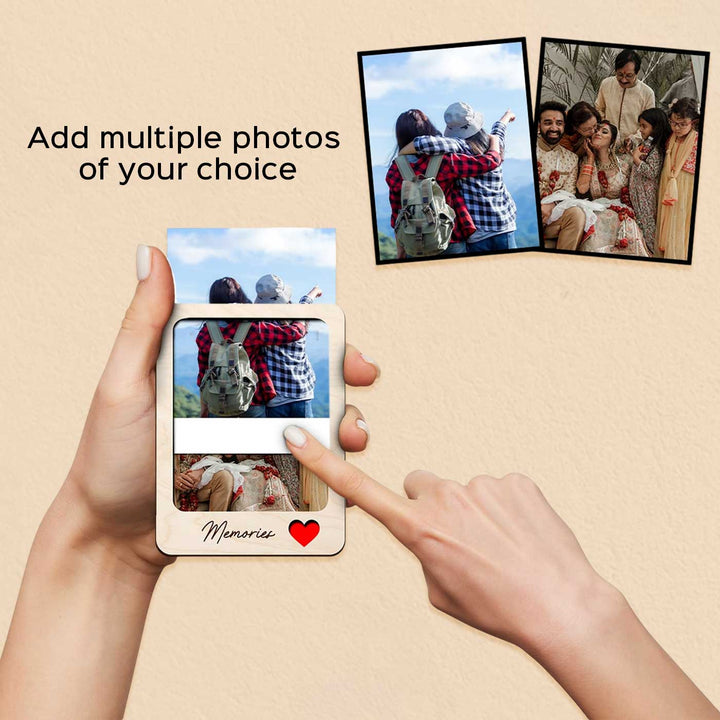 Photo Personalized Three Generations Theme Wooden Fridge Magnet For Fathers | Set Of 3