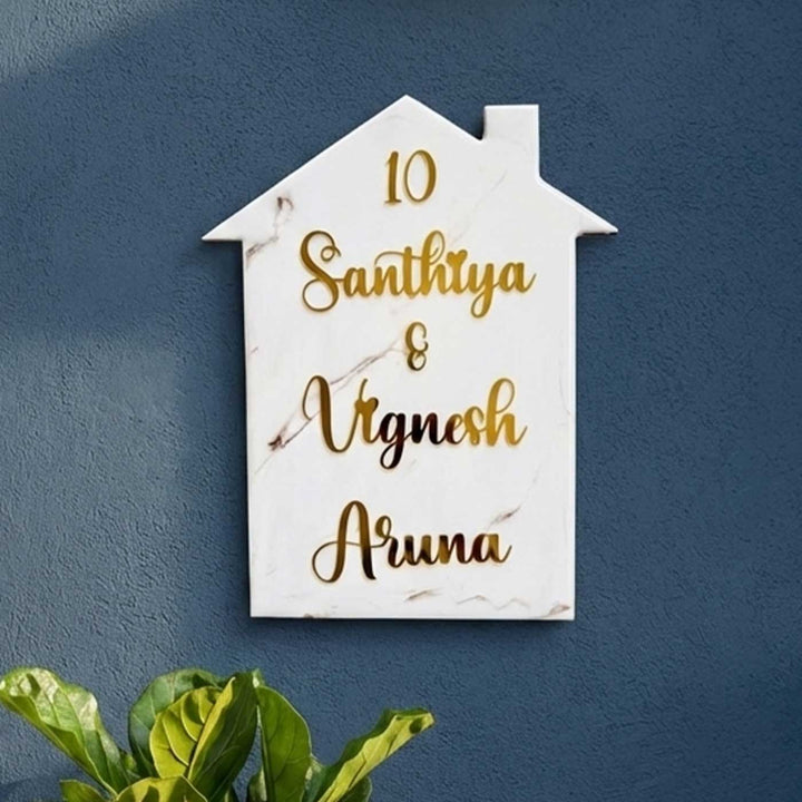 Personalized White House Shaped Resin Name Plate