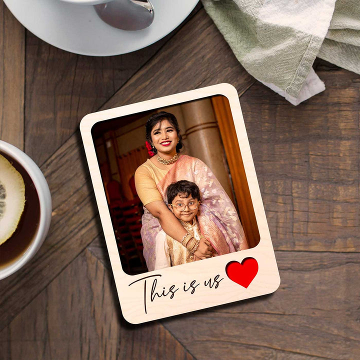 Photo Personalized Printed "This Is Us" Wooden Fridge Magnet