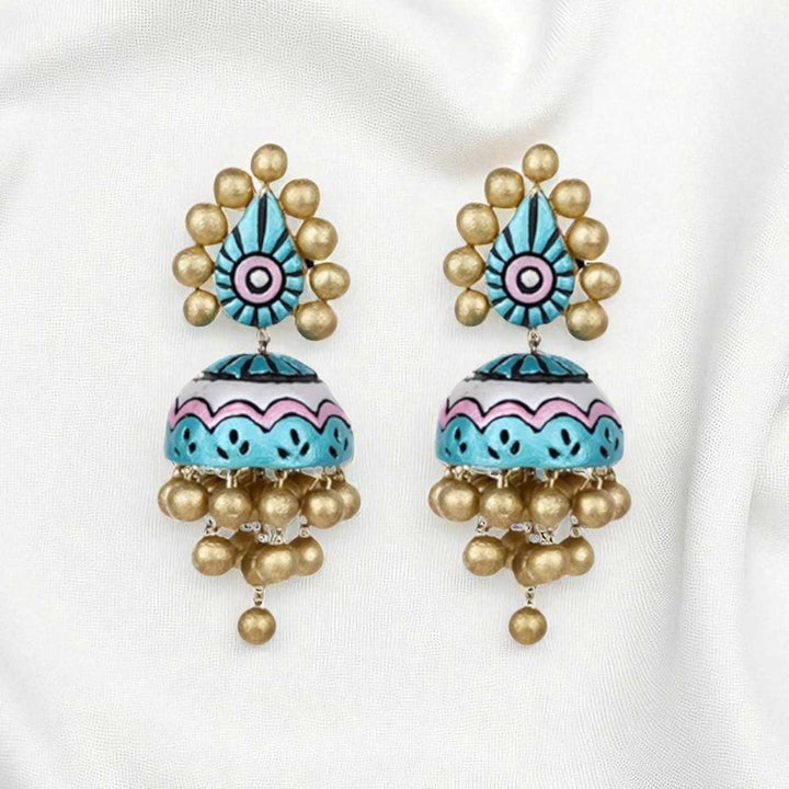 Handmade Beaded Noor Terracotta Earrings