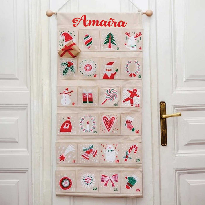 Personalized Handmade Fabric Classic Advent Calendar For Christmas