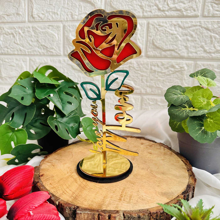 Personalized Handmade Artificial Rose Acrylic Decorative Plaque