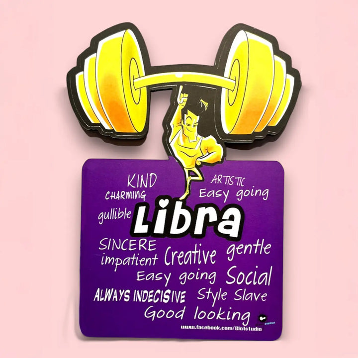 Printed Libra Zodiac Sign MDF Wood Fridge Magnet