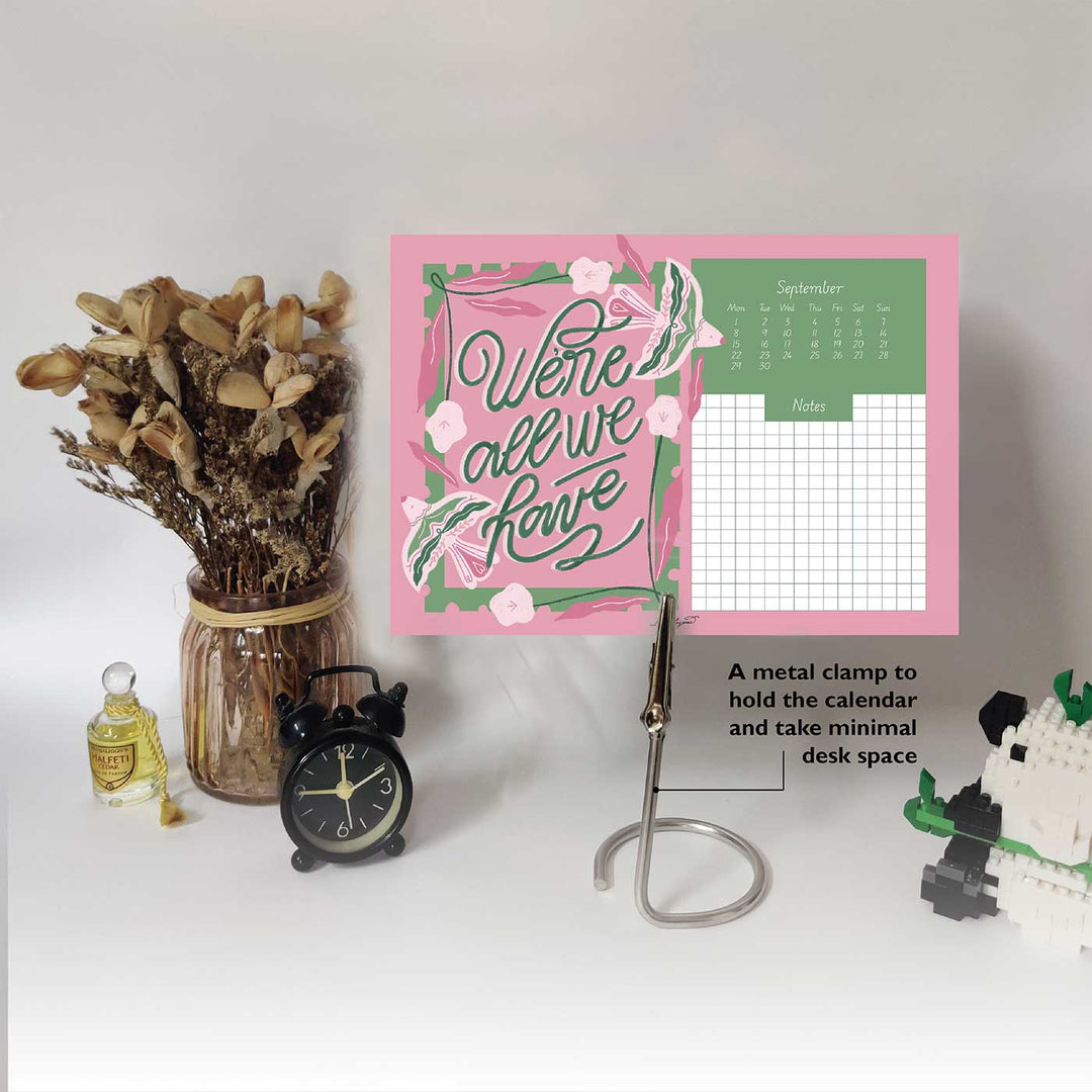 2025 Stylish Desk Calendar With Metal Stand