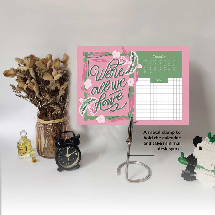 2025 Stylish Desk Calendar With Metal Stand