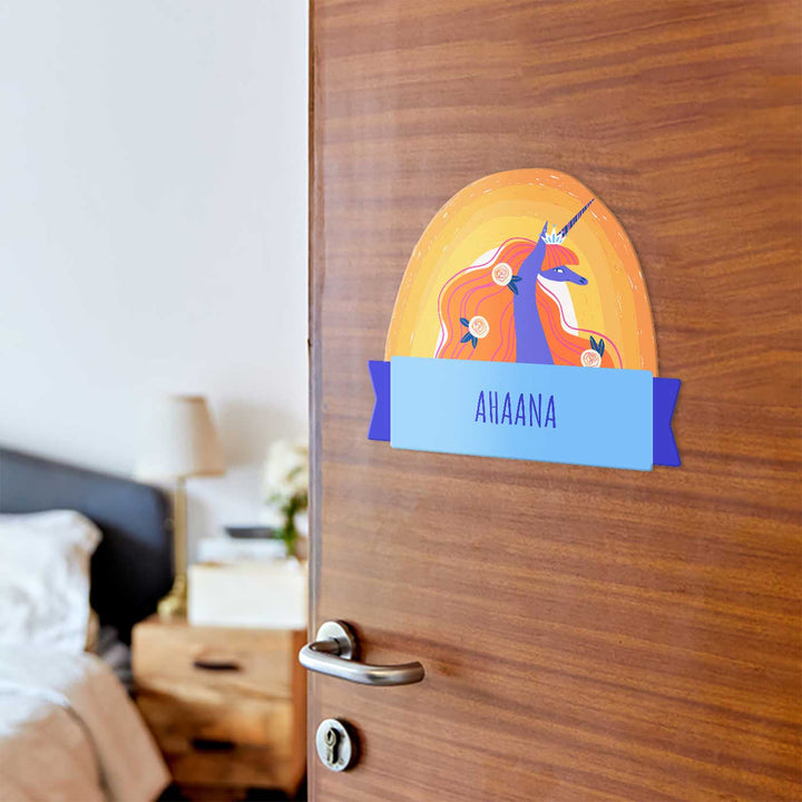 Personalized Magical Unicorn Theme Acrylic Kids Name Plate