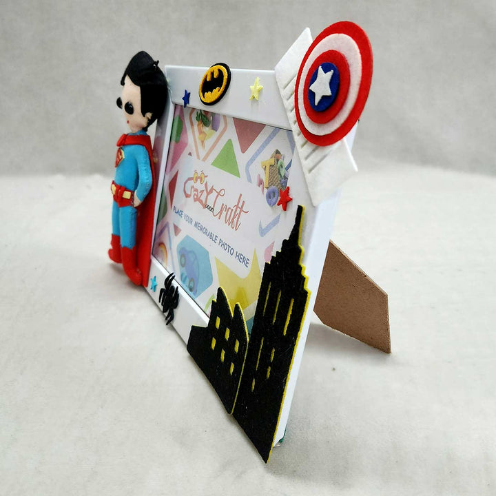 Personalized Superman Superhero Theme Felt Photo Frame