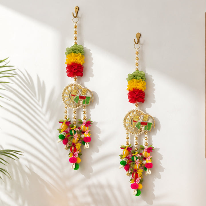 Handmade Decorative Floral Elephant Hanging