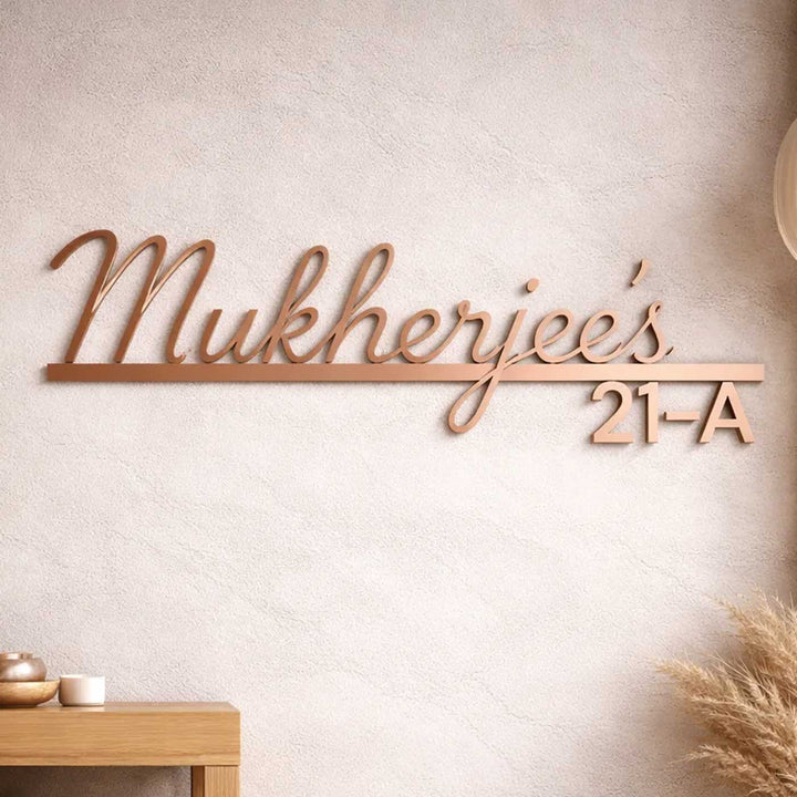 "Designer Signature" Personalized Weatherproof Stainless Steel Name Plate With House Number For Home