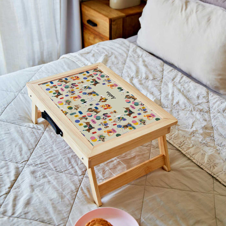 Personalized Paw Party Theme Wooden Foldable Desk