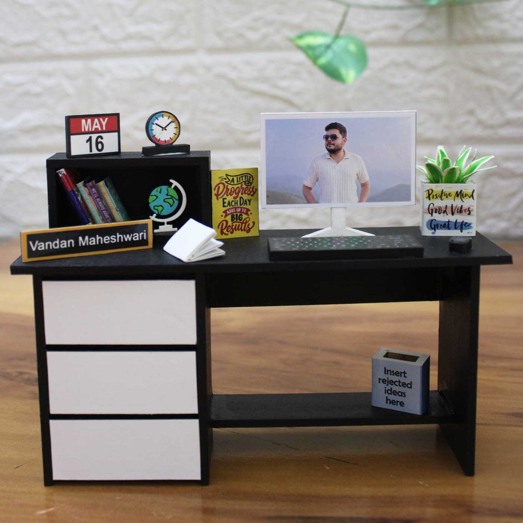 Photo Personalized Work Station Theme Mdf Wood Miniature Frame