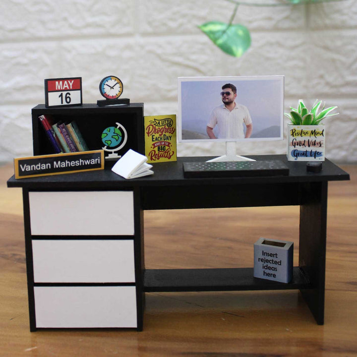 Photo Personalized Work Station Theme Mdf Wood Miniature Frame
