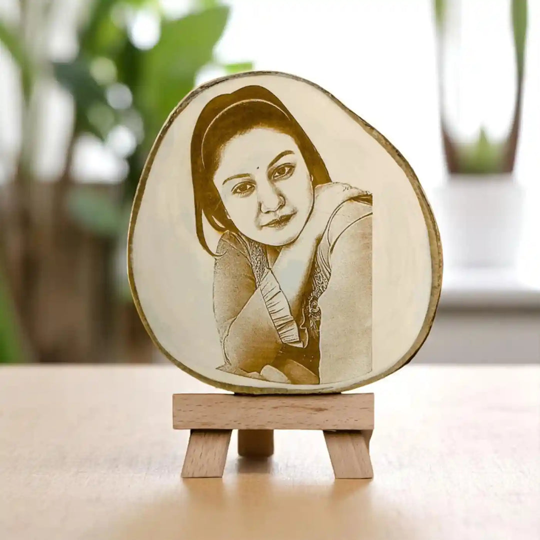 Photo Personalized Engraved Slice Wooden Decorative Plaque