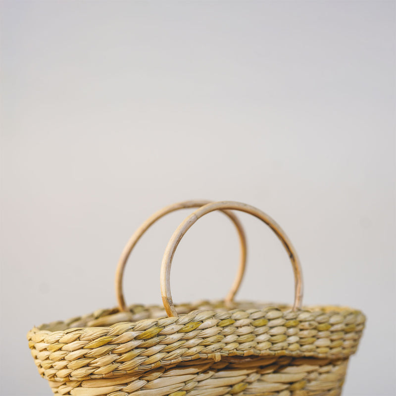 Handcrafted Kauna Grass Oval Fruit Basket