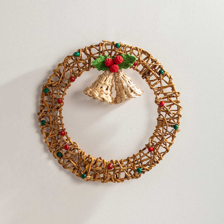 Lightweight Handmade Banana Rope Jingle Bell Wreath