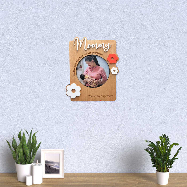 Photo Personalized Superhero Mom Wooden Decorative Plaque For Mothers