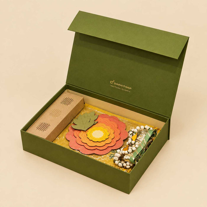 Yellow Marigold Diwali Table And Home Décor Gift Hamper For Festive Gifting