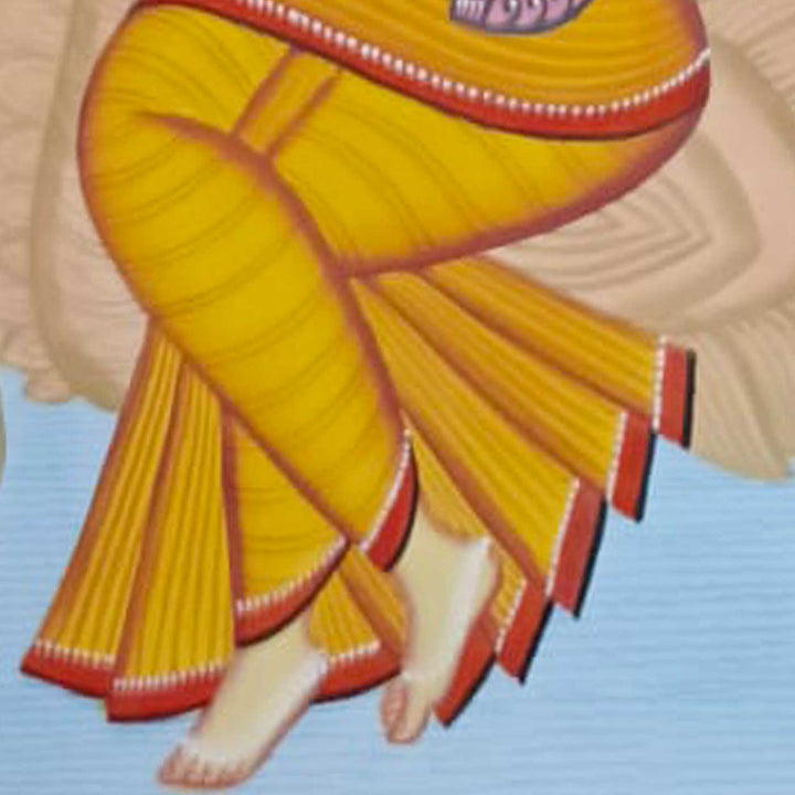 14 x 22 Inch | Wings of Wisdom | Original Hand Painted Kalighat Painting | Natural Colors On Paper