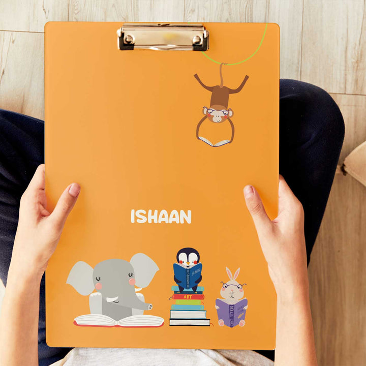 Personalized Animal Library Theme Acrylic Clipboard