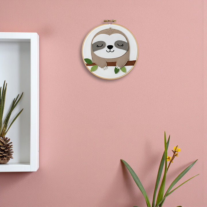 Handmade Sloth Theme Felt Wall Hoop