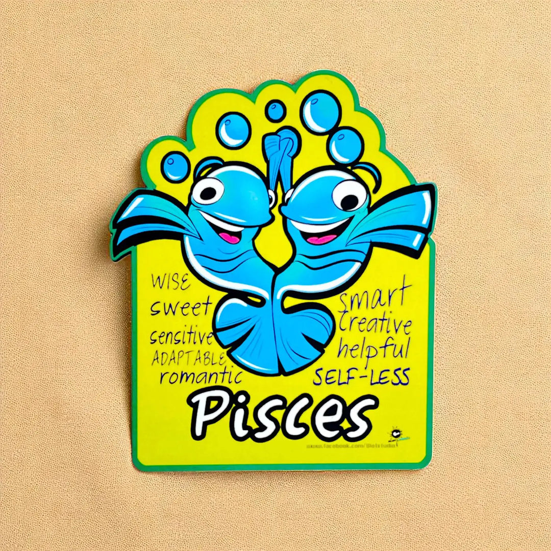 Printed Pisces Zodiac Sign MDF Wood Fridge Magnet