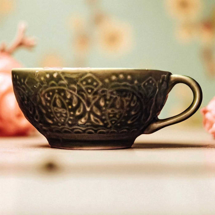 Handmade Embrose Cappuccino Ceramic Mug