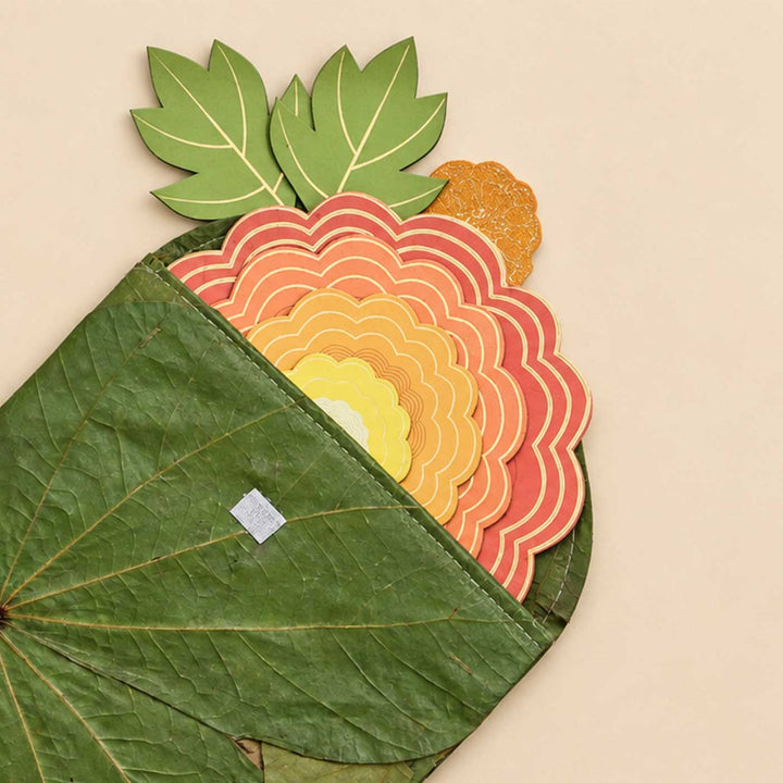 6 pc | Stackable Handcrafted Marigold MDF Rangoli Set For Festive Decor