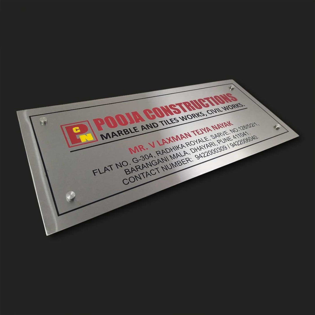 Personalized Engraved Stainless Steel Office Name Plate