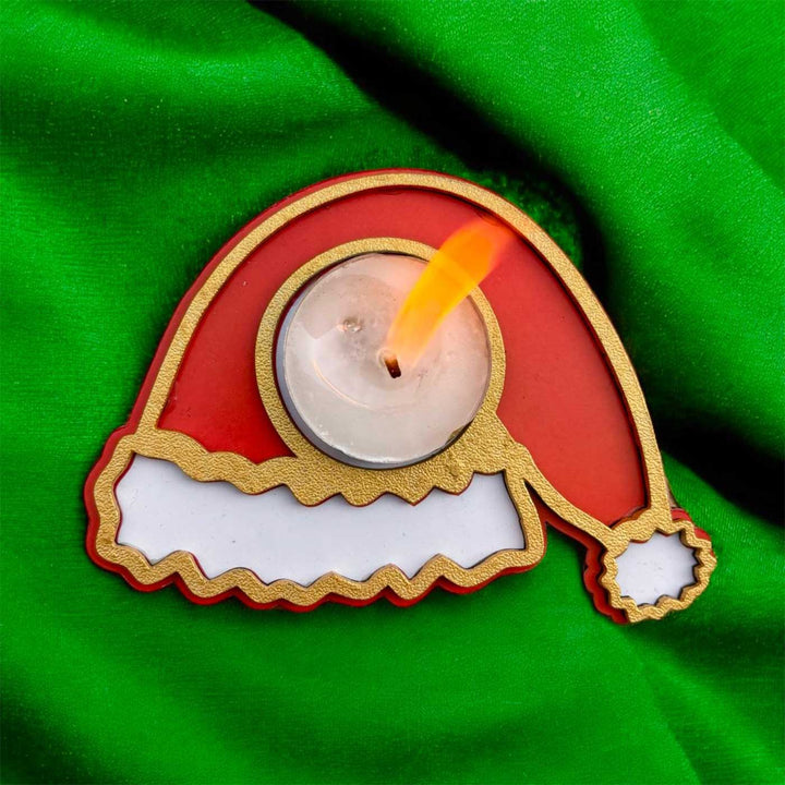 Festive Glow Xmas Themed Tealight Holders For Decoration | Set Of 5