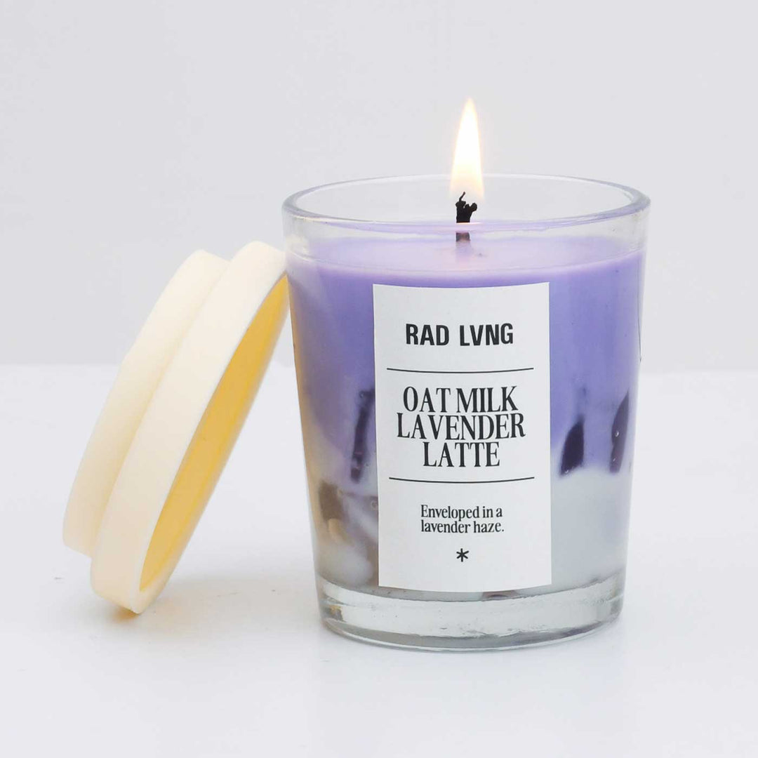Hand Poured Oat Milk Lavender Latte Petite Scented Soy Wax Candle