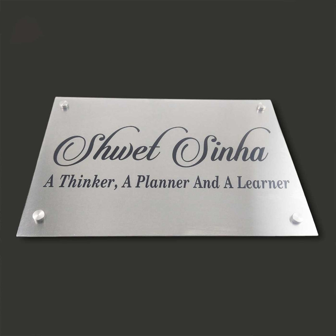 Personalized Engraved Minimalist Stainless Steel Name Plate