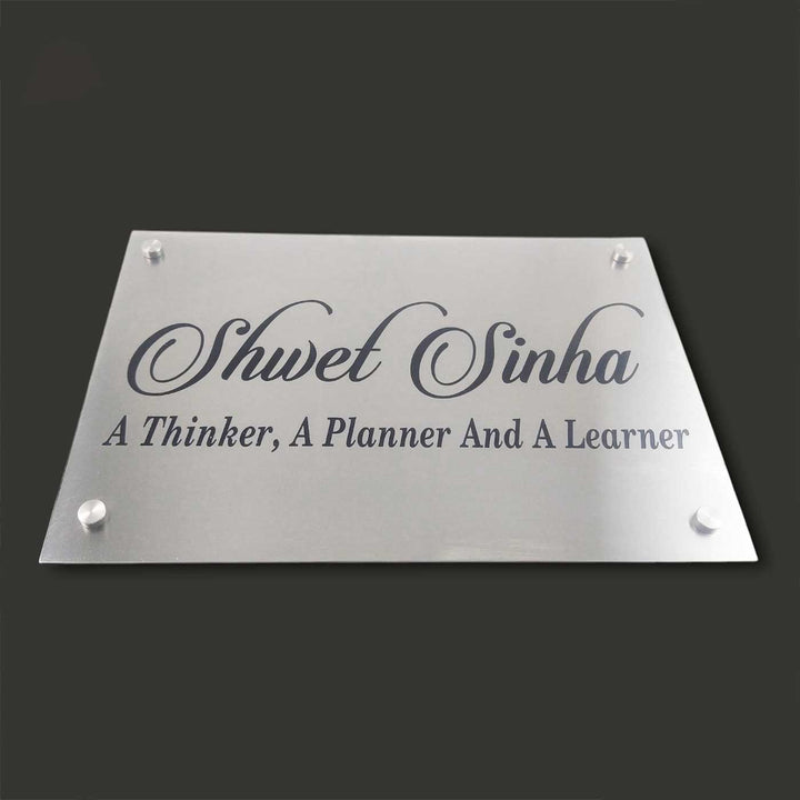 Personalized Engraved Minimalist Stainless Steel Name Plate