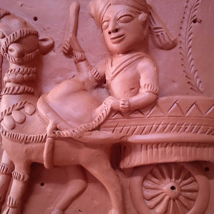 9 x 9 Inch | Rajasthan Camel | 3D Handmade Terracotta Molela Mural Wall Art Tile