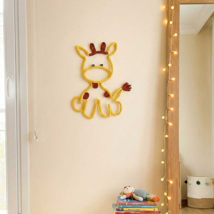 Handmade Knitted Wire Giraffe Hanging For Kids Room Decoration