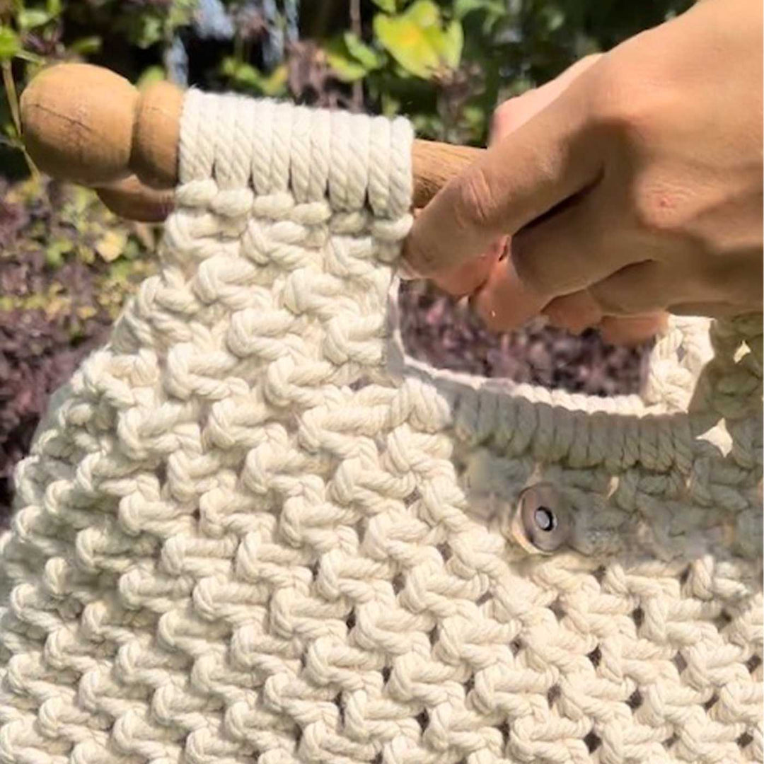 Handmade Macrame Boho Tote Bag